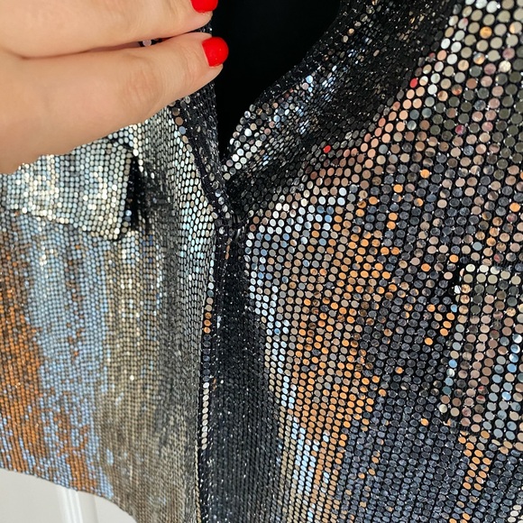 A/X Armani metallic blazer snap closure size 8 - Picture 2 of 4